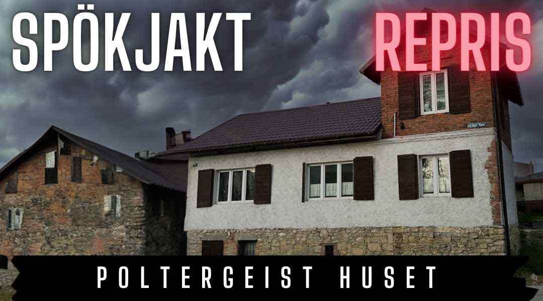 Spökjakt repris på Poltergeist huset under stormigt mörkt himmel